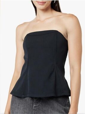 🆕 The Drop Alexandria strapless corset top peplum blouse size XL